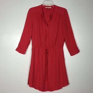 (M5) Y2K Daniel Rainn Womens Mini Dress Size S Elastic Waist Lined Red